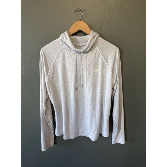 Under Armour Womens Gray Athletic Pullover Hooded Sweatshirt Size Large - Picture 1 of 3